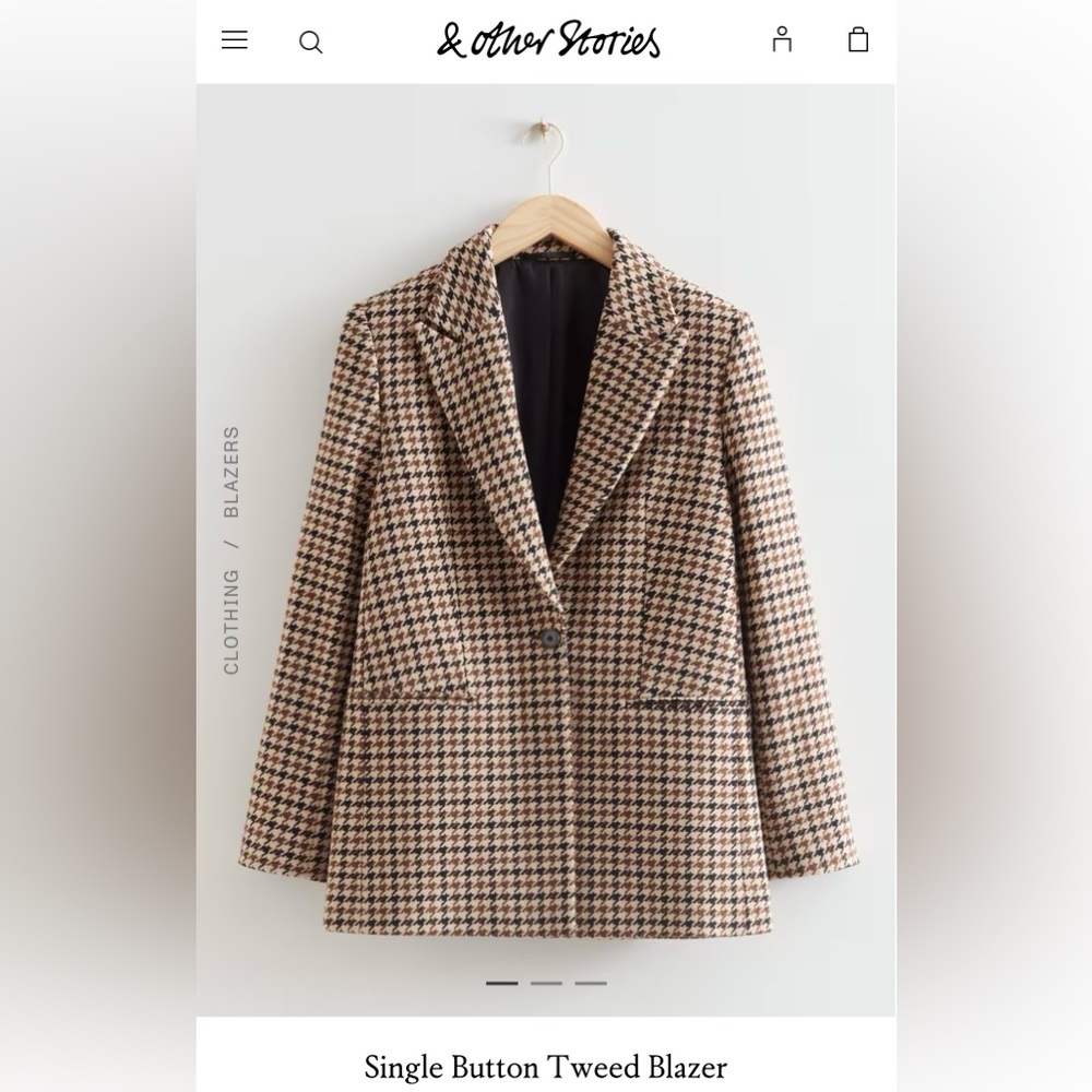 & OTHER STORIES Houndstooth Tweed Blazer